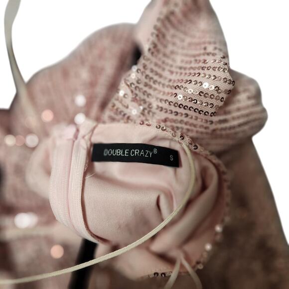 Pink Party Clubwear Y2K Disco Dress Sequin Sexy New Years Eve Performance Dance - Picture 3 of 3